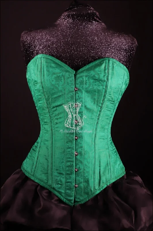 electric sex toys accessories-Silk Overbust Corset; Green