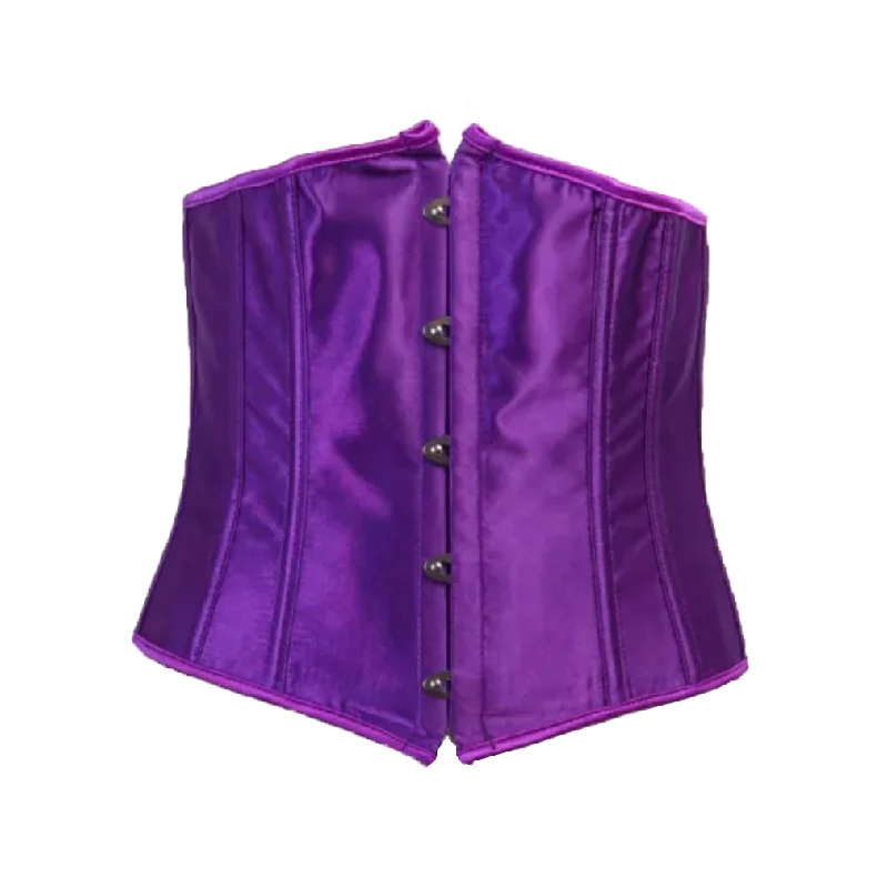 corset for historical gown-Purple Satin Underbust Corset