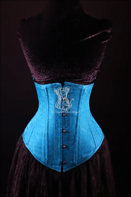 sex toy customizations-Silk Underbust Cincher; Turquoise