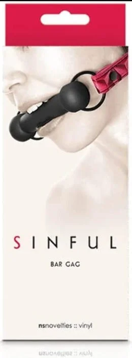 strap-on harness accessories-NS Novelties ''Sinful'' Bar Gag -Red