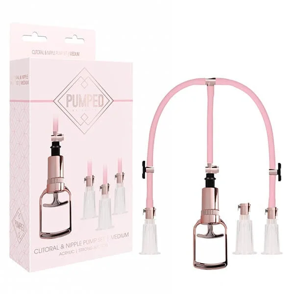 Automatic masturbator device-Pumped Clitoral & Nipple Pump Set