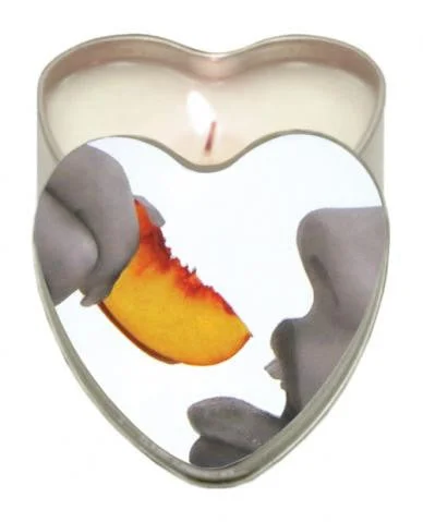 lubricant for sliding doors-Peach Edible Massage Oil Heart Candle - 4 oz.