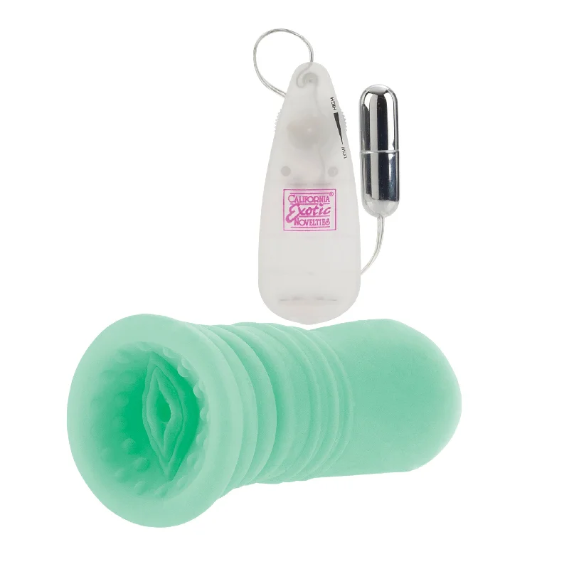 Pleasure device masturbator-Sue Johanson Glow-in-the-Dark Vibrating Super Head Honcho - White