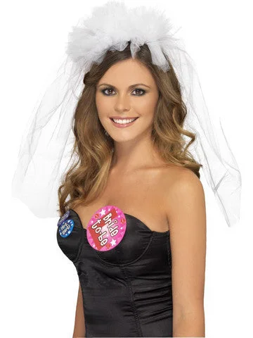 cock ring with remote control accessories-Hen Night Veil Headband -  White