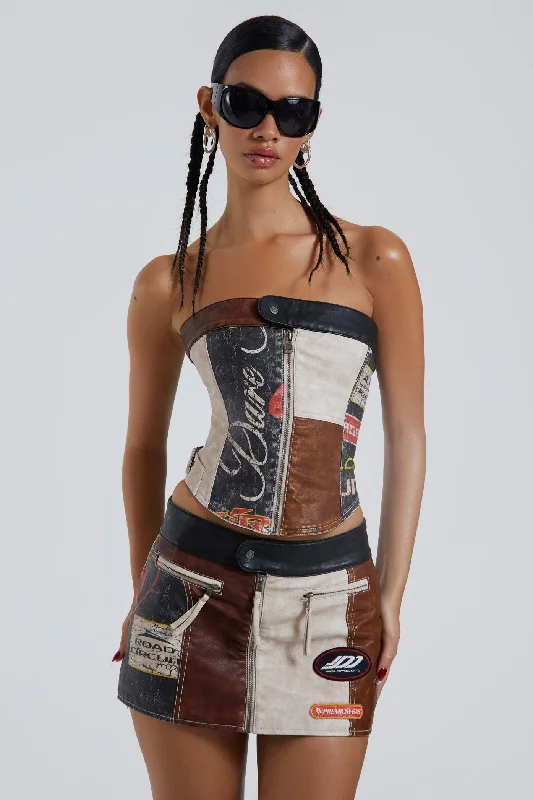 corset for vintage photoshoot-Daytona Vegan Leather Corset Top