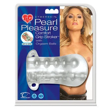 Adjustable sleeve masturbator-TLC Pearl Pleasure Cyberskin Comfort Grip Stroker