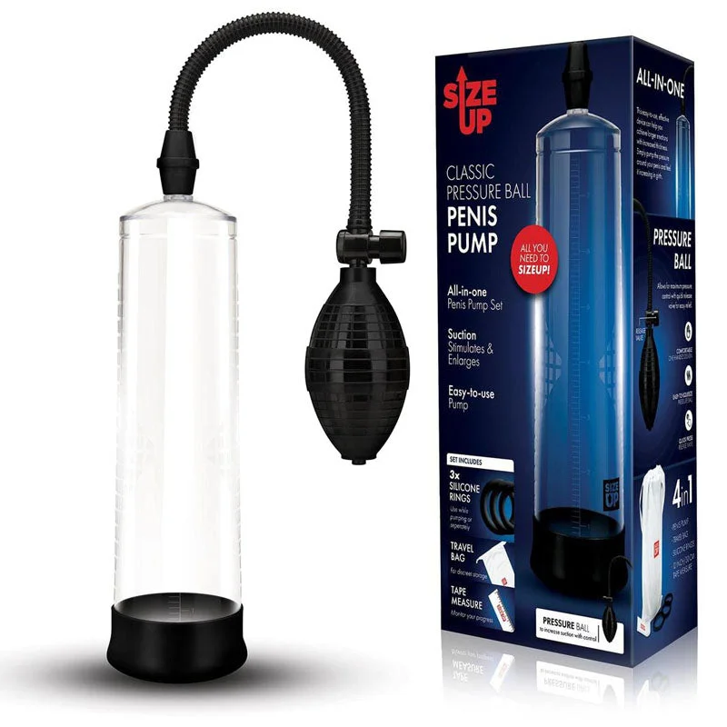 Silent toy masturbator-Size Up Classic Ball Penis Pump - Clear Penis Pump