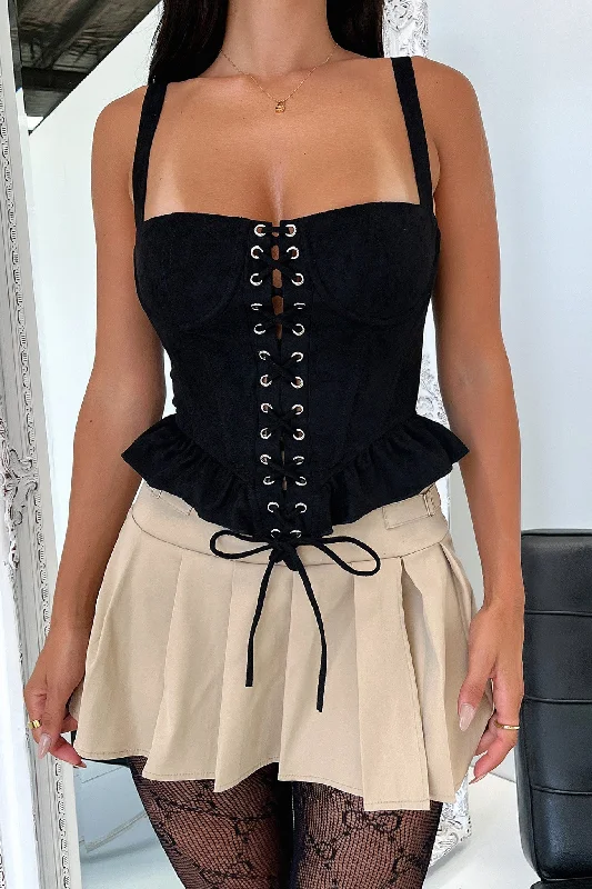 corset for fashion design-Lioness Cuatro Corset - Black