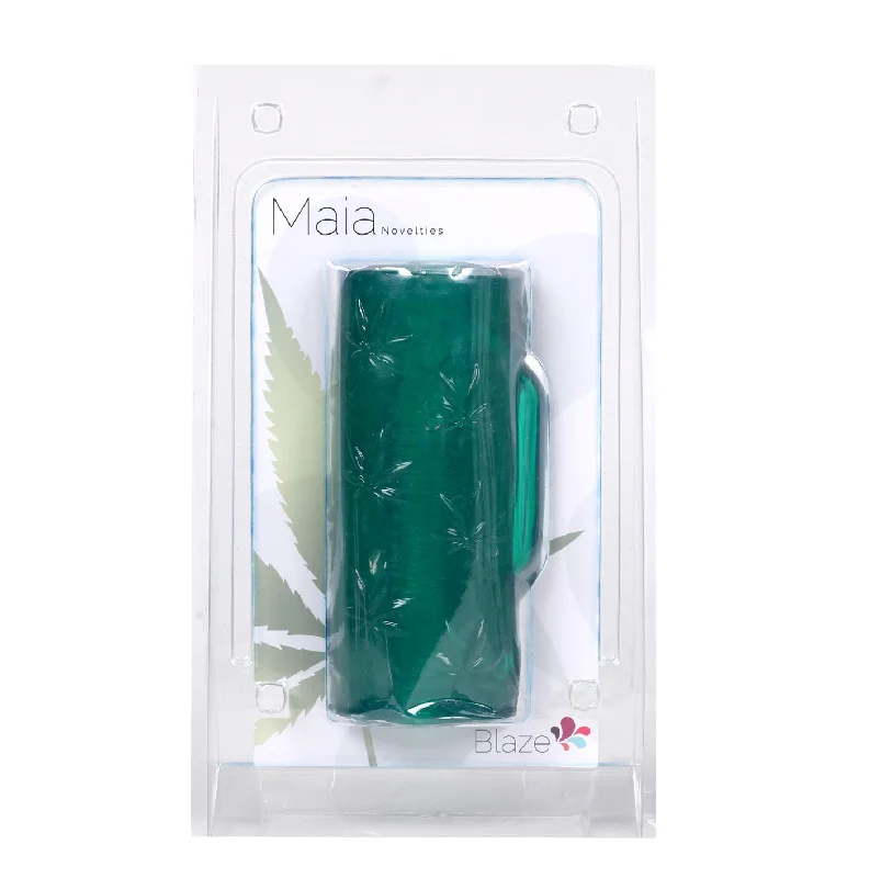 Pocket masturbator toy-Blaze Vibrating Male Masturbator 420 Series -  Green