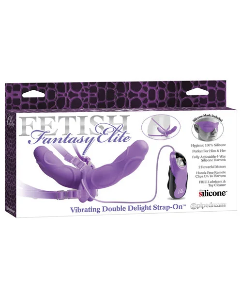 anal plug harness accessories-Fetish Fantasy Elite Vibrating Double Delight Strap On w/Mask