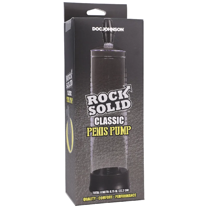 Pocket male masturbator-Rock Solid - Classic Penis Pump - Black/clear