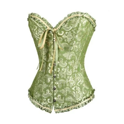 corset for vintage shoot-Classic Green Busk Closure Corset