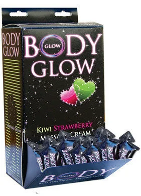 lubricant for knitting machines-Body Glow - Kiwi Strawberry Massage Cream - 50 Pieces