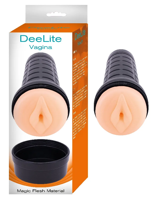 Vibrating sleeve masturbator-Deelite Vagina Masturbator - Flesh