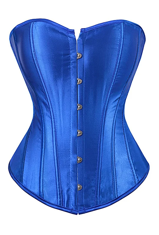 corset for bridal event-Royal Blue Classic Satin Corset