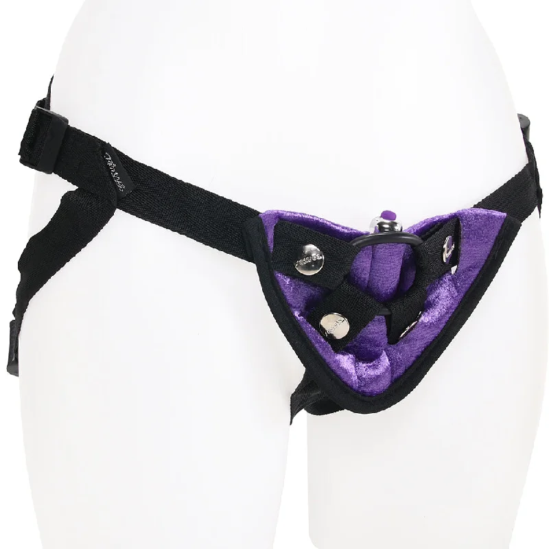 multi-purpose vibrator accessories-Velvet Vibrating Bullet Harness in Purple