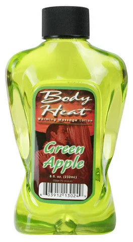 lubricant for slot machines-Body Heat Warming Massage Lotion Green Apple - 8 oz.