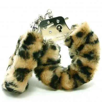 nipple vibration accessories-Plush Love Cuffs - Leopard