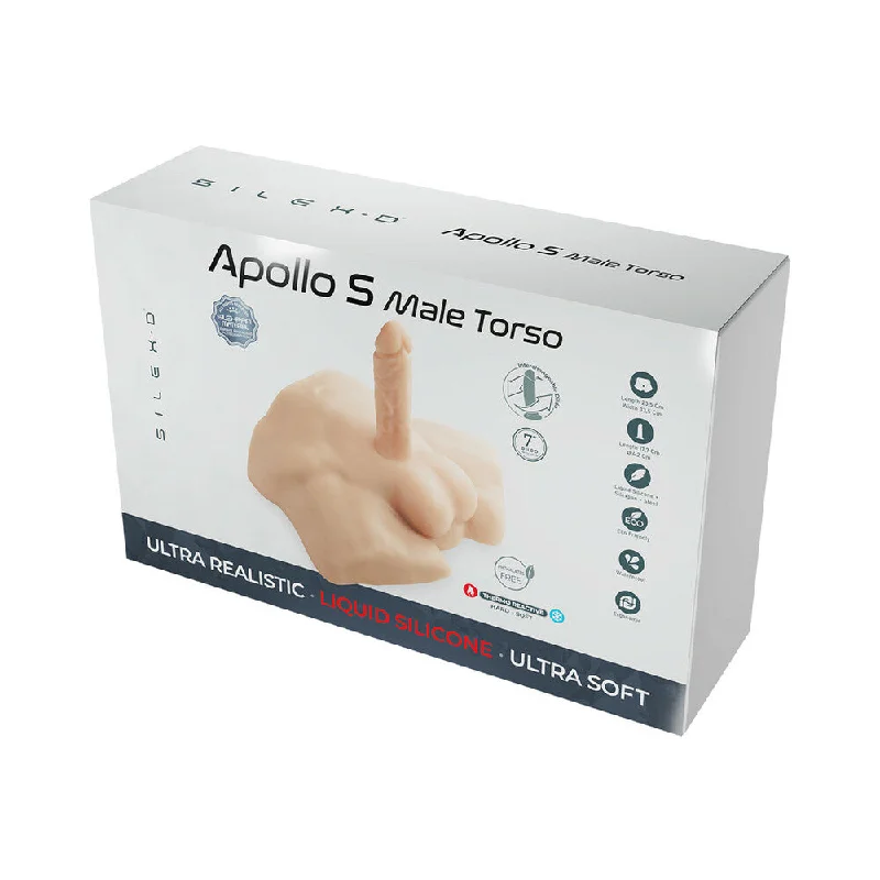 Interactive masturbator system-SILEX-D Apollo S Torso with 7 in. Liquid Silicone Model 2 Dildo Vanilla